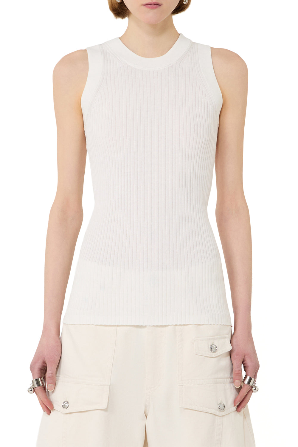 SPORTMAX "SPXTIONE" Cotton Tank Top