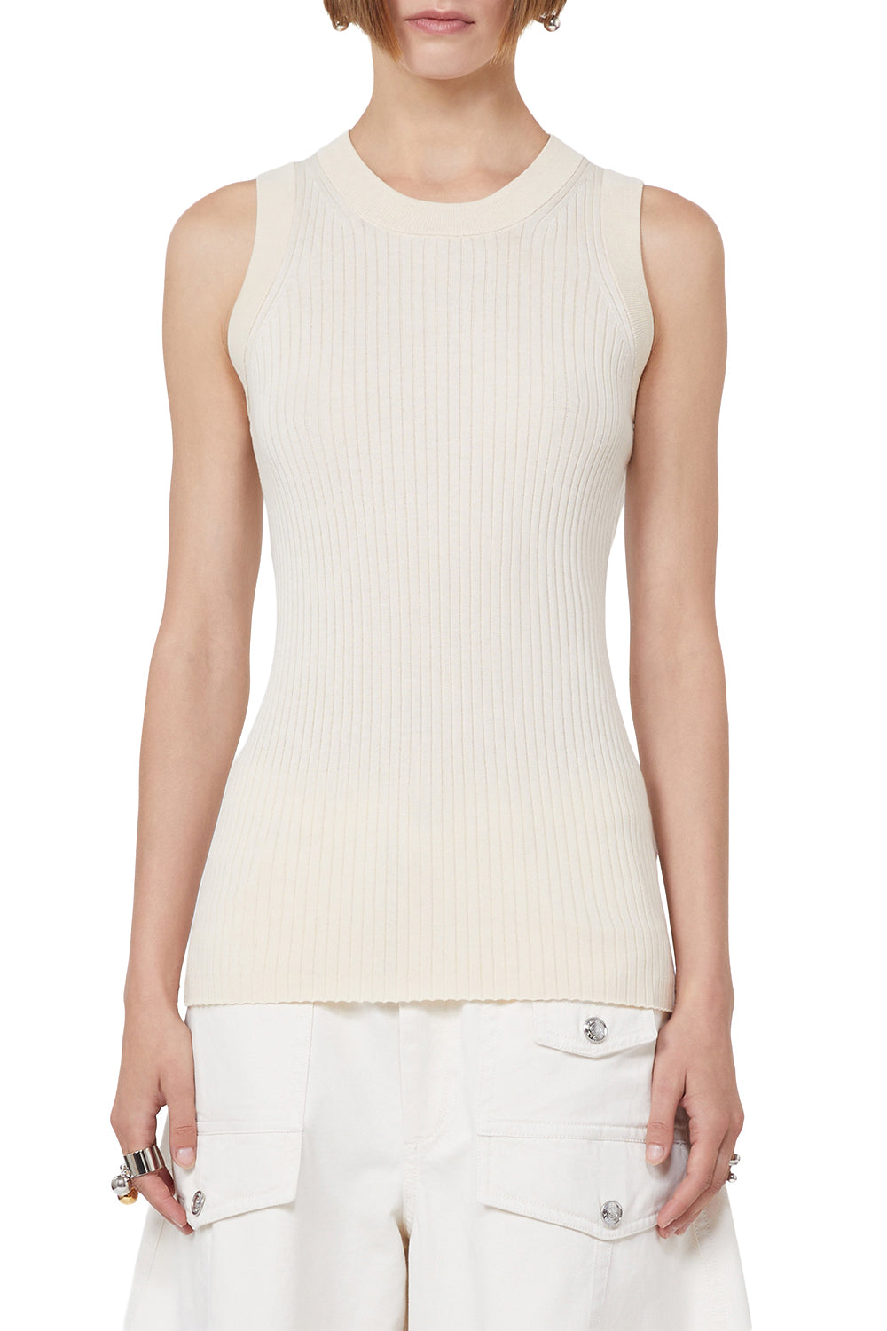 SPORTMAX "SPXTIONE" Cotton Tank Top