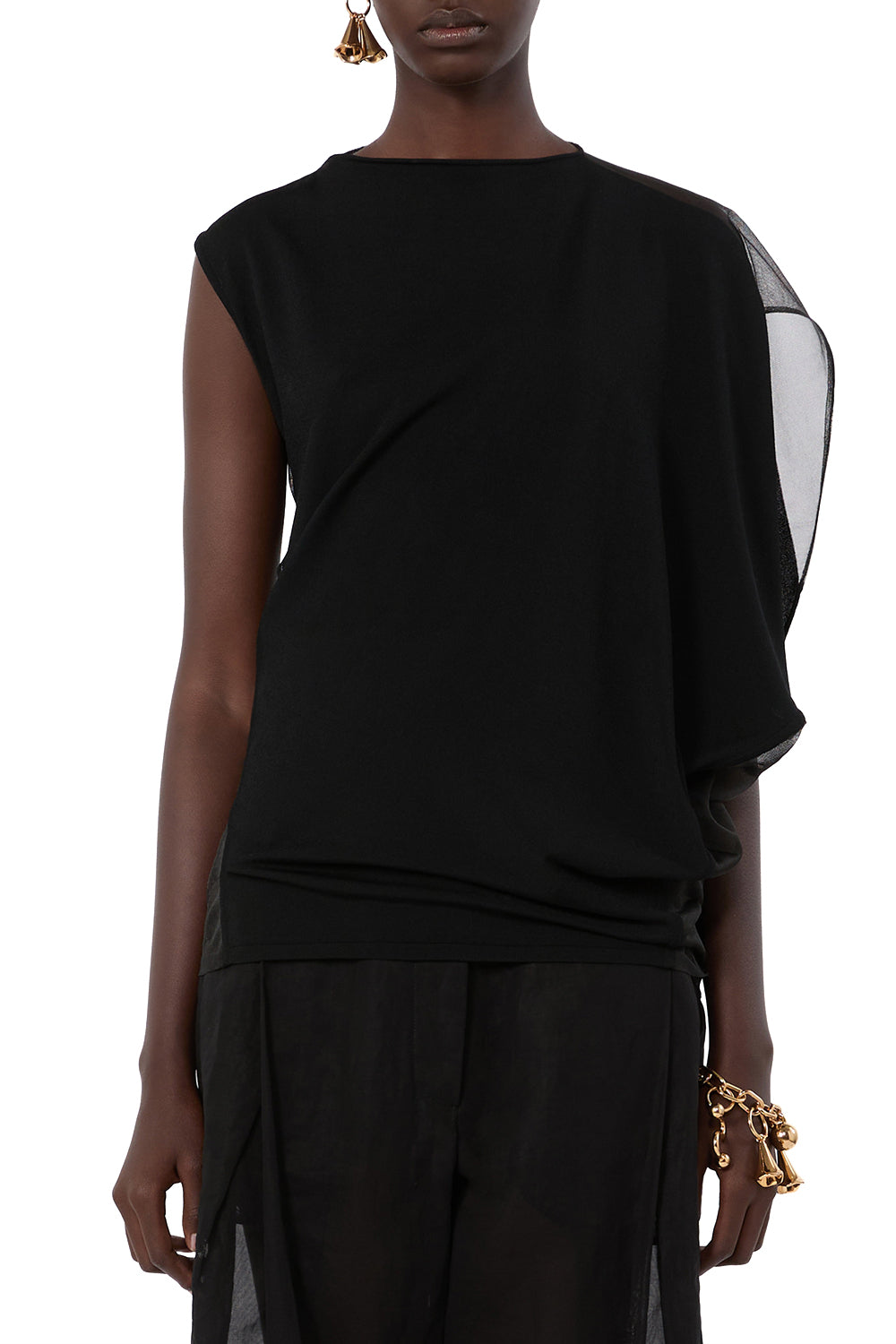 SPORTMAX Asymmetrical Stretch Viscose Top "SPSGERANIO"