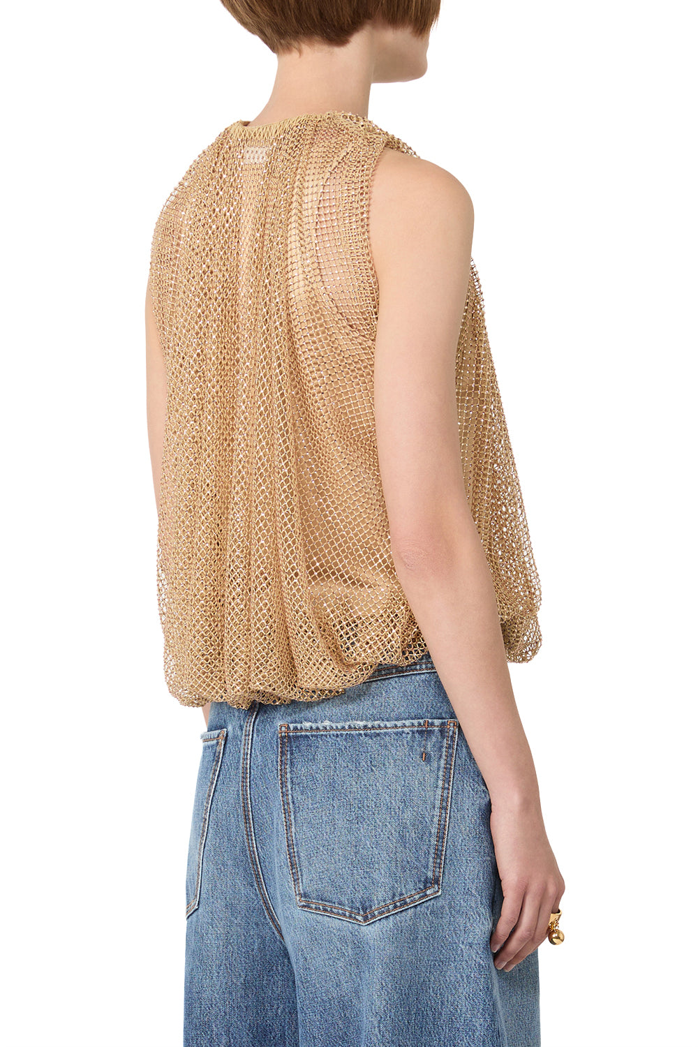 SPORTMAX Top in rete con cristalli SPXNODO