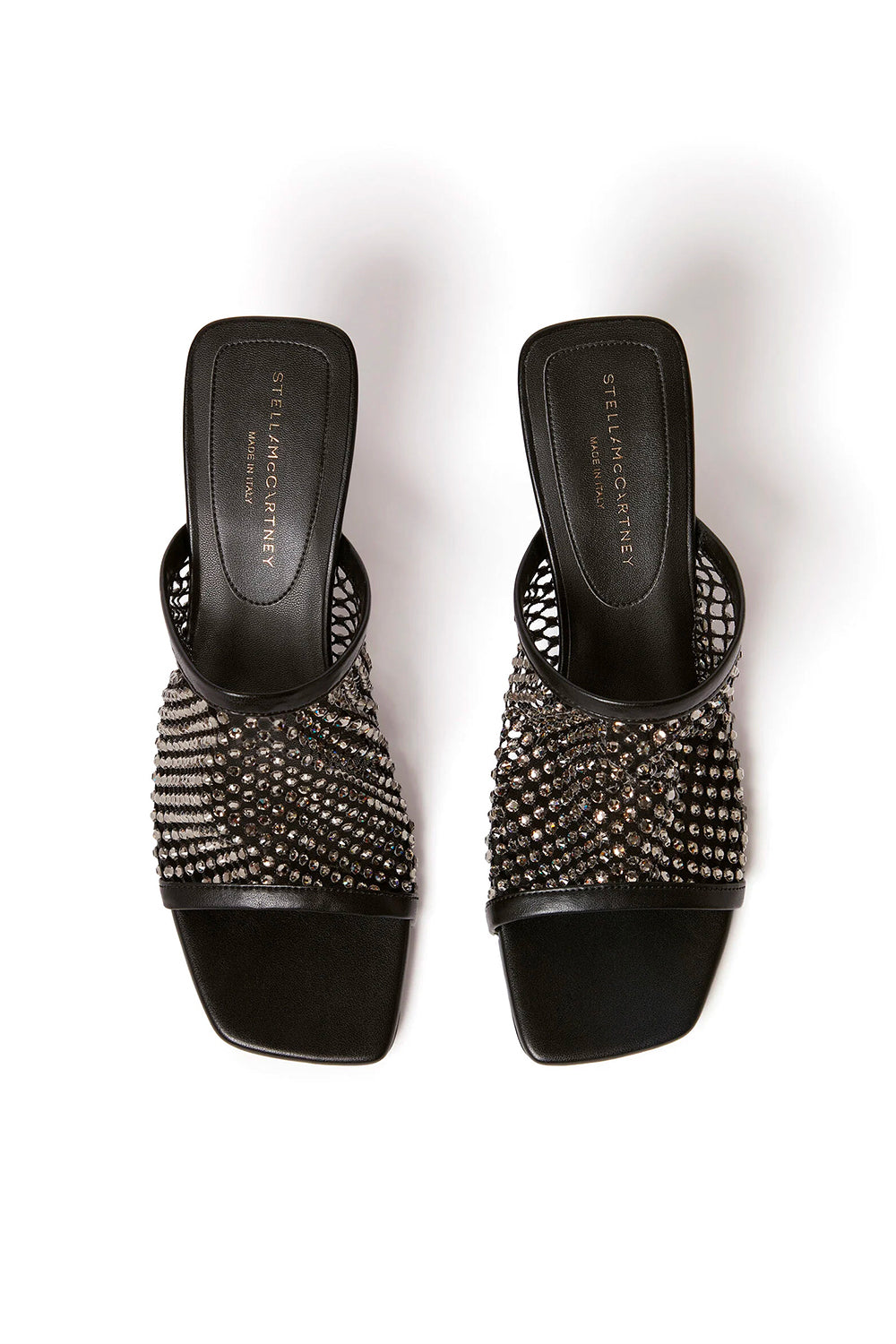 STELLA MCCARTNEY Mesh mules with crystals