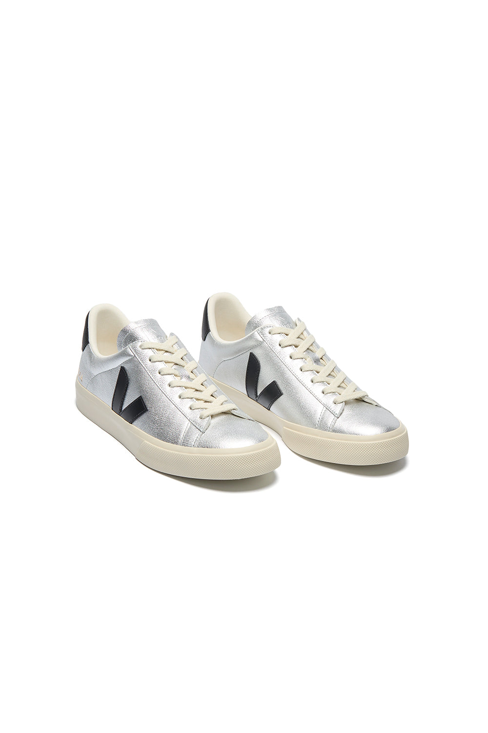 VEJA CAMPO LEATHER SILVER BLACK
