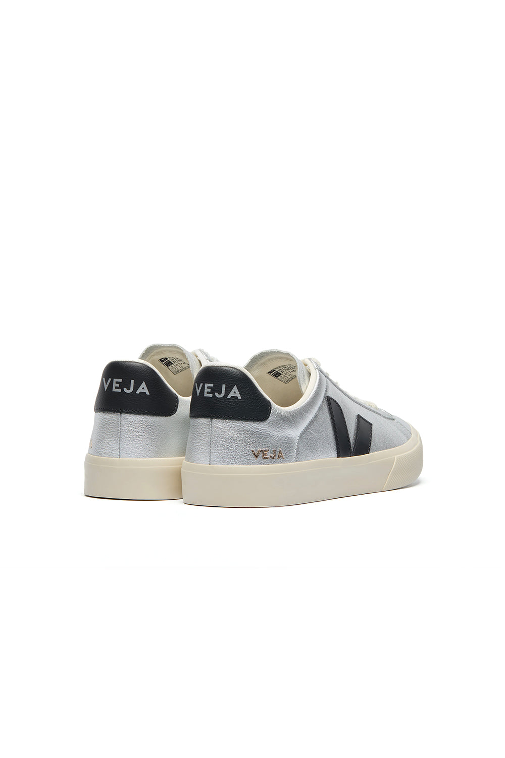 VEJA CAMPO LEATHER SILVER BLACK