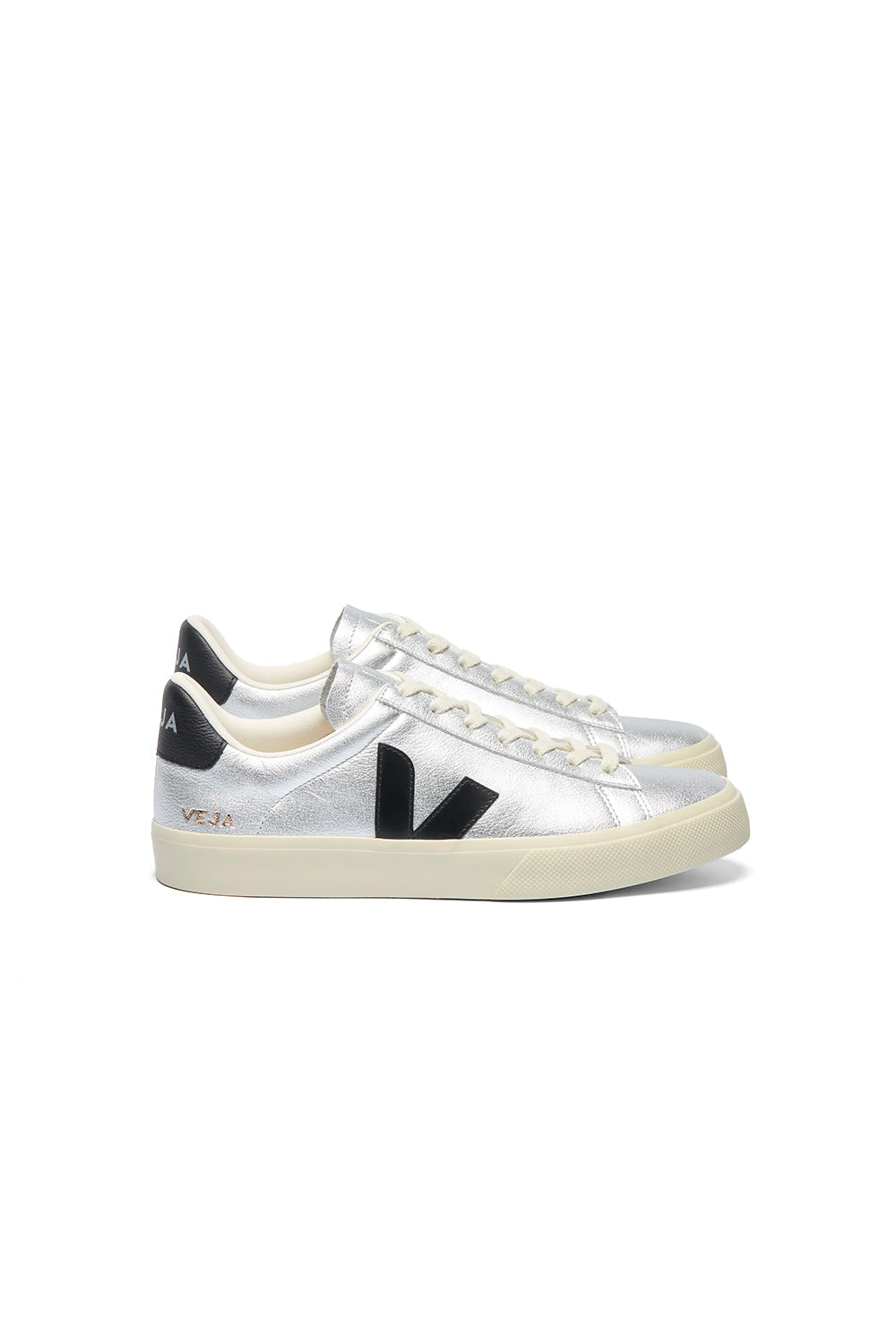 VEJA CAMPO LEATHER SILVER BLACK