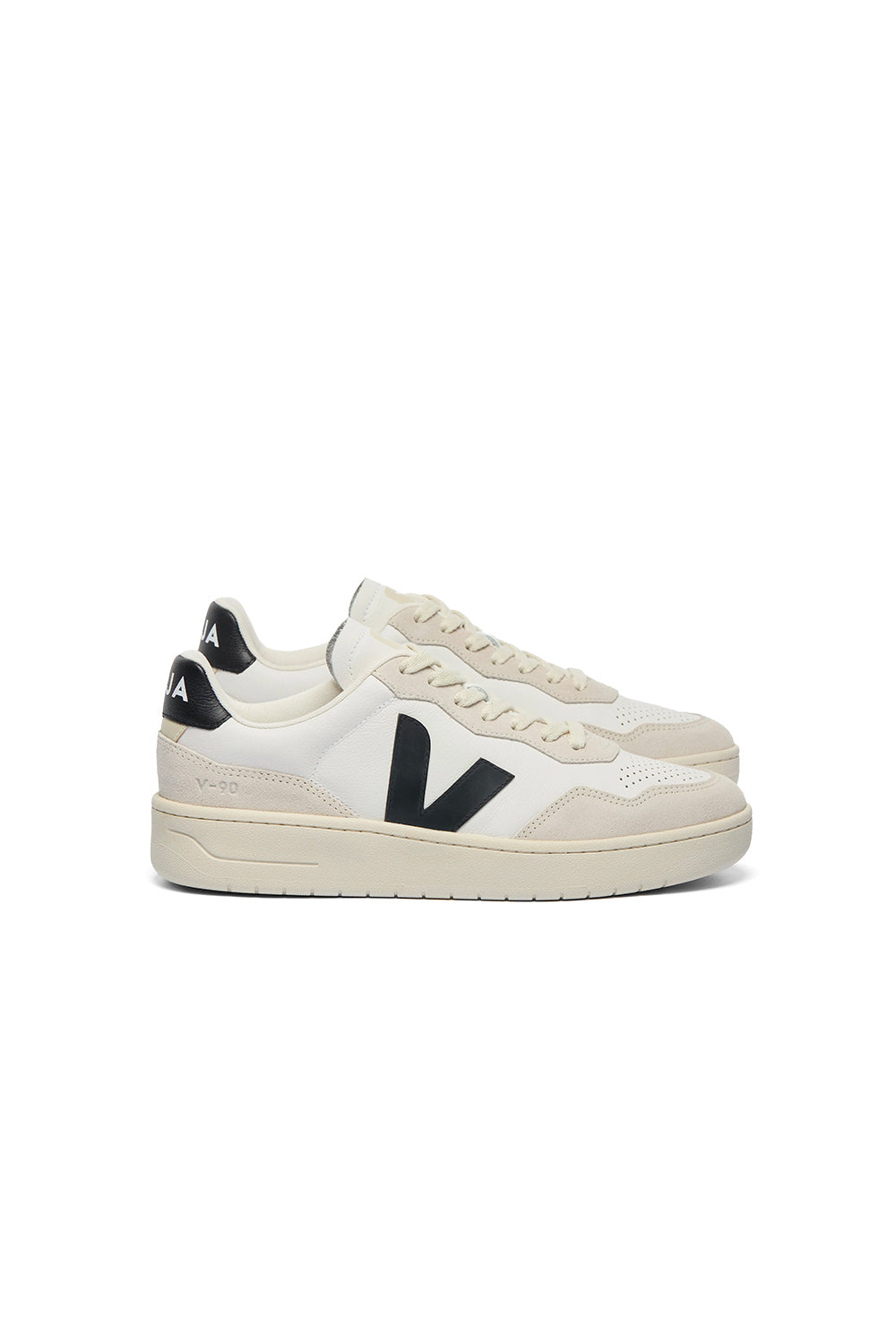 VEJA V-90 LEATHER WHITE BLACK