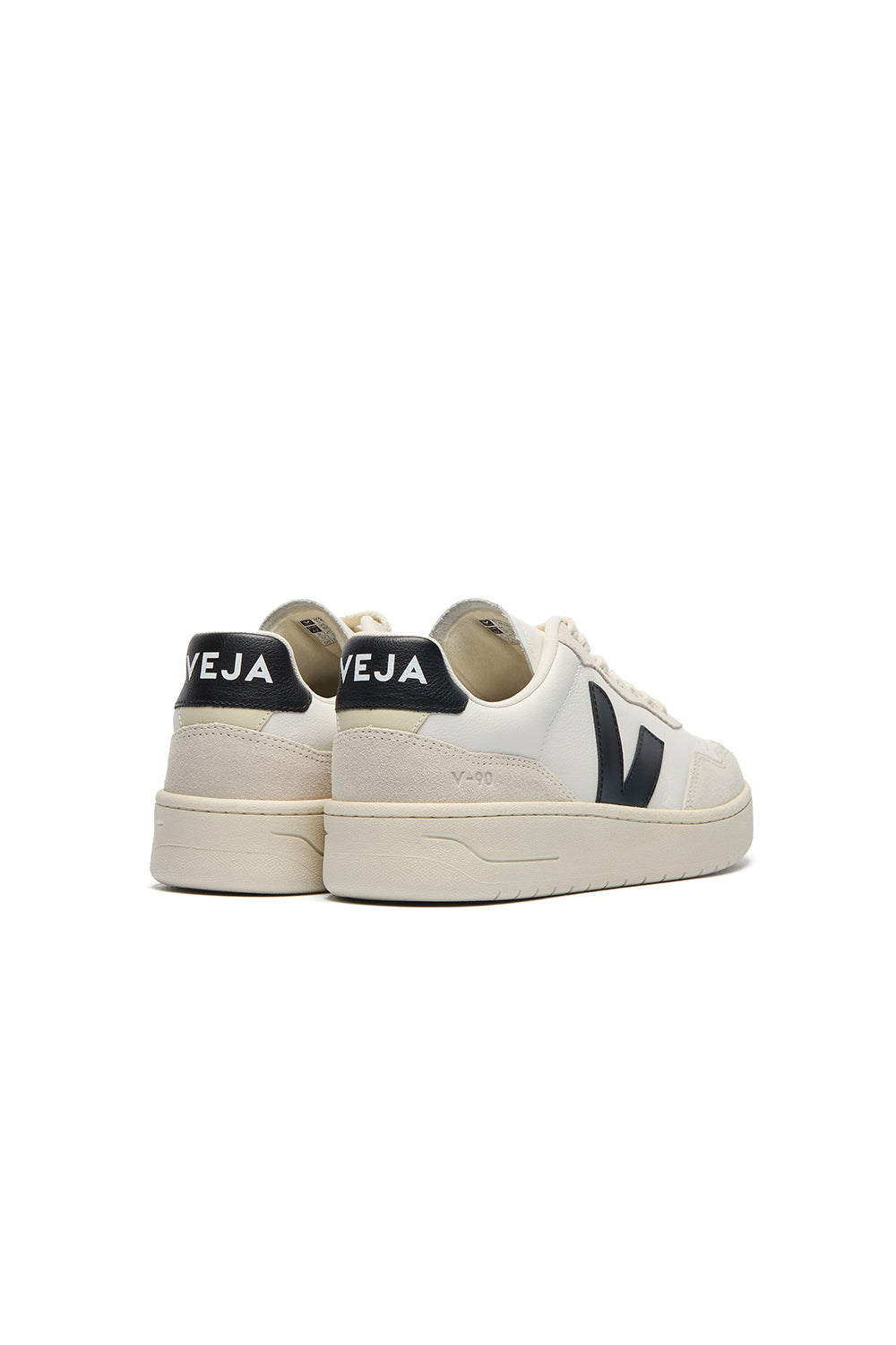 VEJA V-90 皮革款 白色/黑色